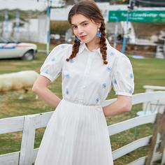 с вышивкой Цветочный Повседневный Блузы Shein