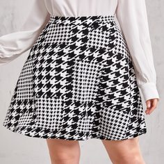 Юбка размера плюс с рисунком "хаундстут Shein