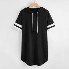Платье размера плюс с капюшоном на кулиске Shein