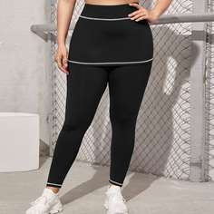 Одноцветный Спортивные леггинсы & брюки размера плюс Shein