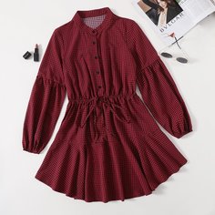 узел Клетка Повседневный Платье Shein