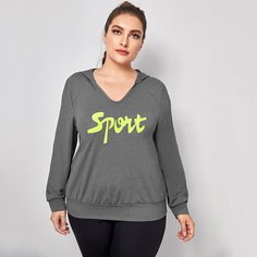 буква Спортивные топы размера плюс Shein