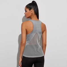 Одноцветный Спортивные футболки Shein