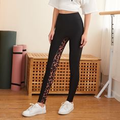 Леопардовый Спортивный Леггинсы Shein