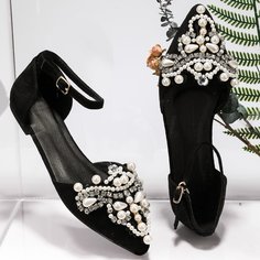 Балетки со стразами Shein