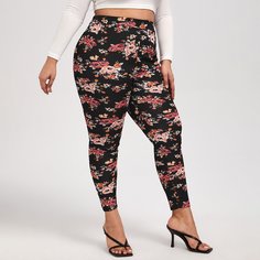 Брюки размера плюс с цветочным принтом Shein