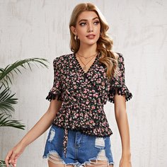 Пояс цветочный Бохо Блузы Shein