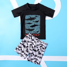 Животный Спортивный Купальник для мальчиков Shein