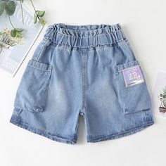 Джинсовые шорты для девочек Shein