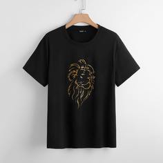 Животный Повседневный Футболка размера плюс Shein