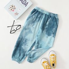 Спортивные брюки с принтом тай дай для мальчиков Shein