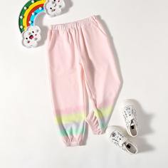 Спортивные брюки с полосками для девочек Shein