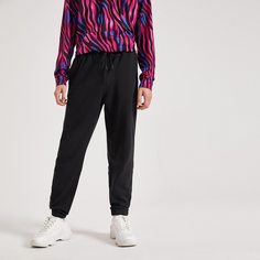 Мужские однотонные брюки на кулиске Shein