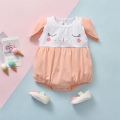 Двухцветное боди с мультипликационным принтом для девочек Shein