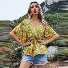 узел Цветочный Бохо Блузы Shein
