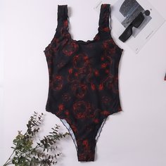 Слитный купальник с принтом китайского дракона Shein