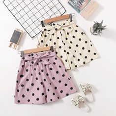 Шорты в горошек для девочек 2шт Shein