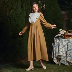 трикотажный Контрастный цвет Винтажный Платье Shein