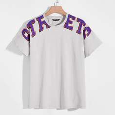 Мужская футболка с текстовым принтом Shein