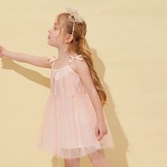 Сетчатое платье на бретельках для девочек Shein