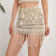Пляжная юбка крючком с бахромой Shein