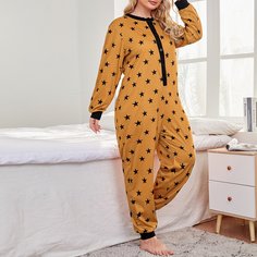 Комбинезон для сна размера плюс с принтом звезды Shein