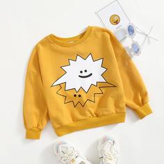 Пуловер с мультипликационным принтом для девочек Shein