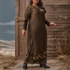 Цветочный Повседневный Платья размер плюс Shein