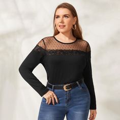 Сетчатая футболка размера плюс Shein