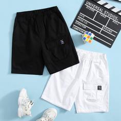 2 пакета шорты с текстовым принтом и карманом для мальчиков Shein