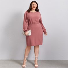 Однотонное облегающее платье размера плюс Shein
