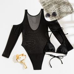 2 пакета сетчатый слитный купальник Shein