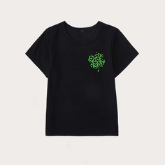 Растения Повседневный Футболки для маленьких девочек Shein