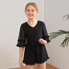 Комбинезон с поясом для девочек Shein