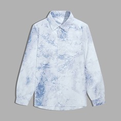 Пуговица Мрамор Отпуск Мужские рубашки Shein