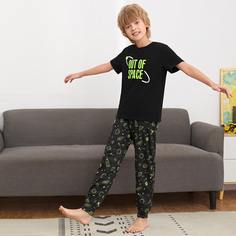 Пижама с текстовым принтом для мальчиков Shein