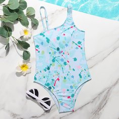 Слитный купальник с принтом для девочек Shein