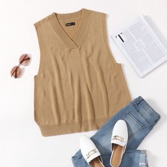 Вязаный жилет размера плюс Shein