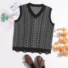 Трикотажный жилет с геометрическим узором Shein