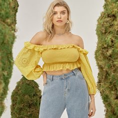 Топ размера плюс с открытыми плечами Shein