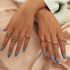 15шт кольцо со стразами Shein