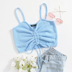 Трикотажный топ на кулиске Shein