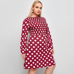 Платье размера плюс в горошек Shein