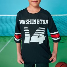 Шорты и топ с текстовым принтом и полосками для мальчиков Shein