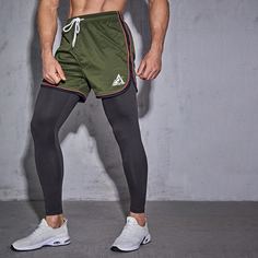 Мужские 2 в 1 спортивные брюки на кулиске Shein