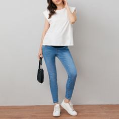 Джинсы скинни с карманом для беременных Shein