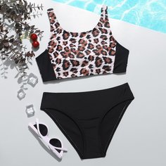Леопардовый Повседневный Купальники для девочек Shein