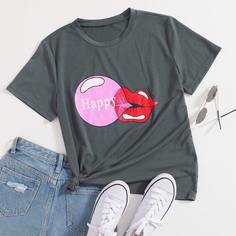 буква Повседневный Футболки Shein