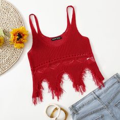 Кроп вязаный топ Shein