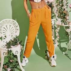 Однотонные брюки без пояса Shein